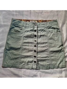 Aventura Button-Front Mini Skirt - light blue